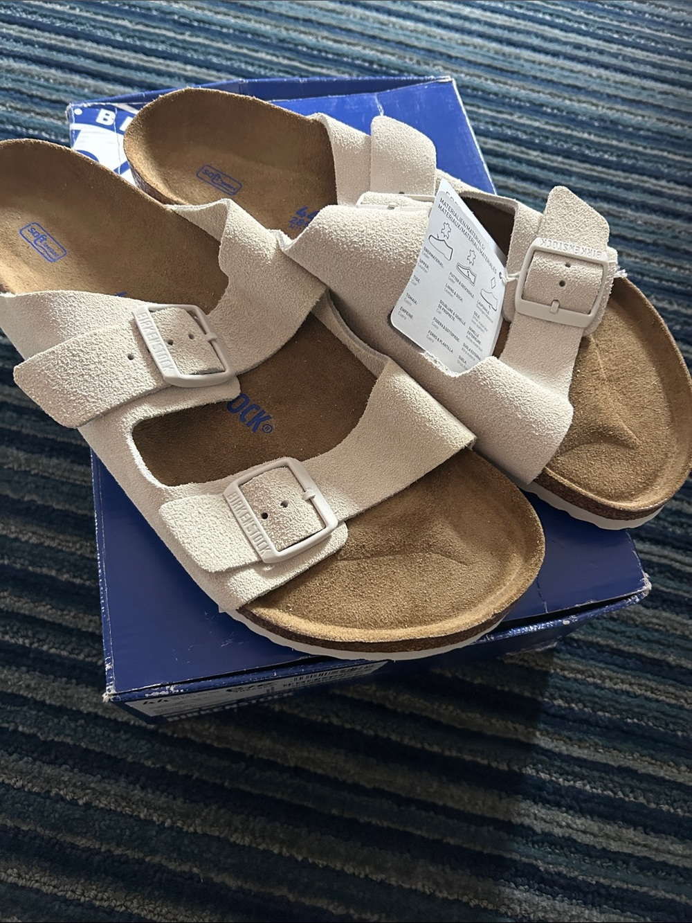NIB Birkenstock Arizona Suede Two-Strap Sandals size 11 men’s